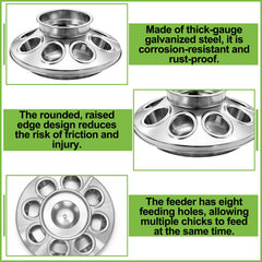 Potchen feeder beside a ruler to show scale and size for planning brooder space