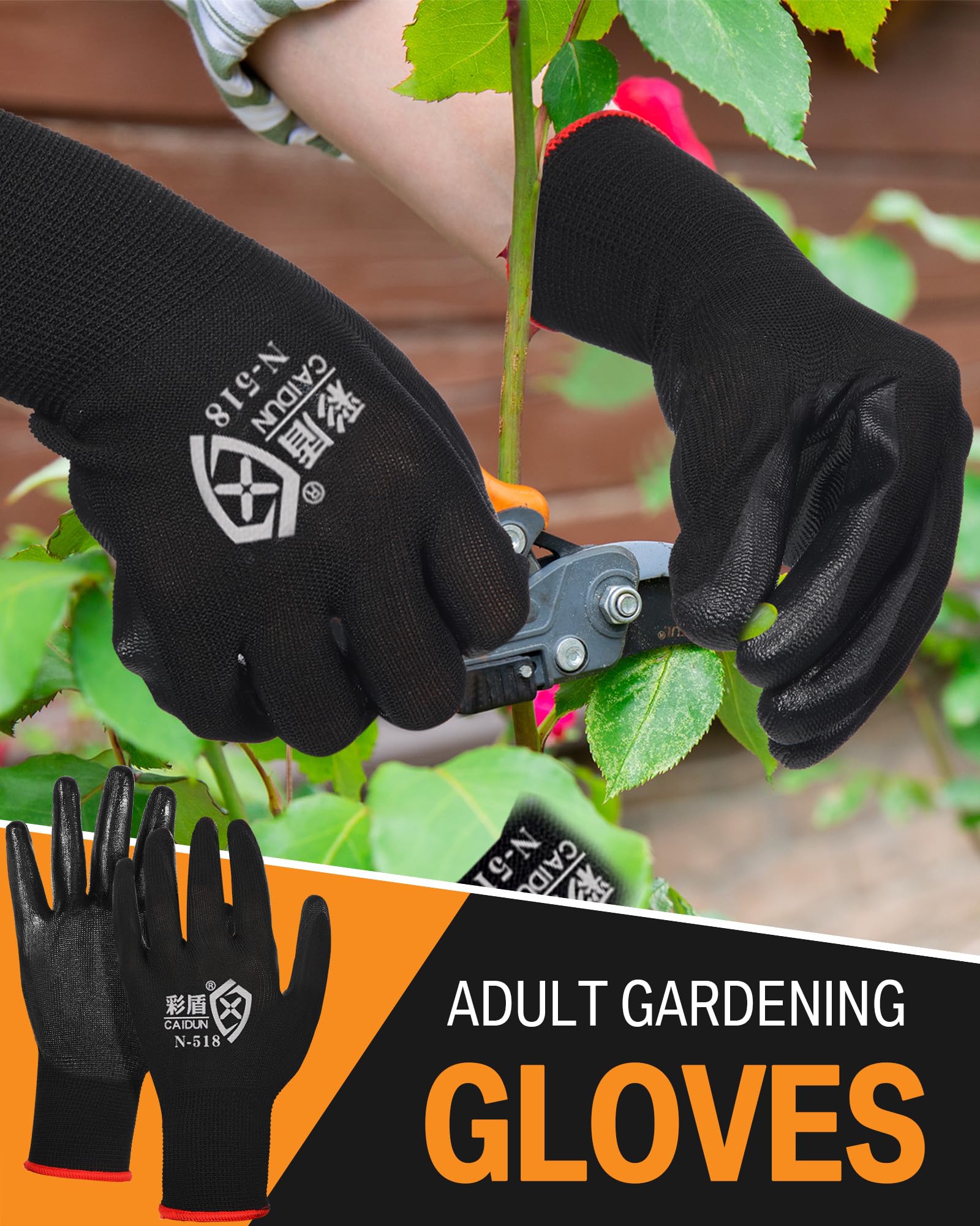 Potchen gloves gripping soil with hands showing slip-resistant benefit