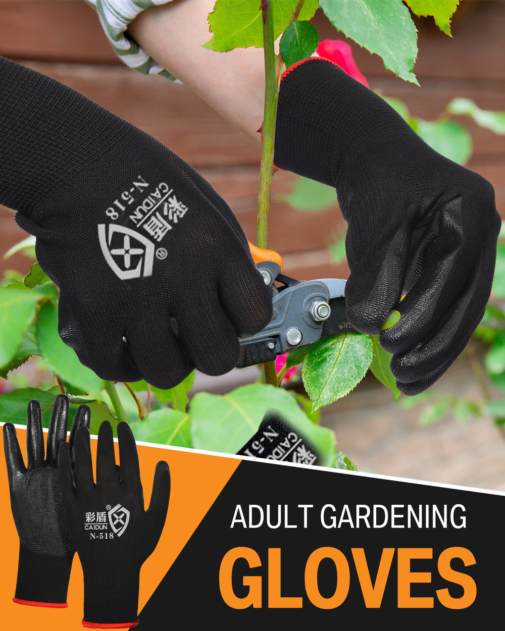 Potchen gloves gripping soil with hands showing slip-resistant benefit