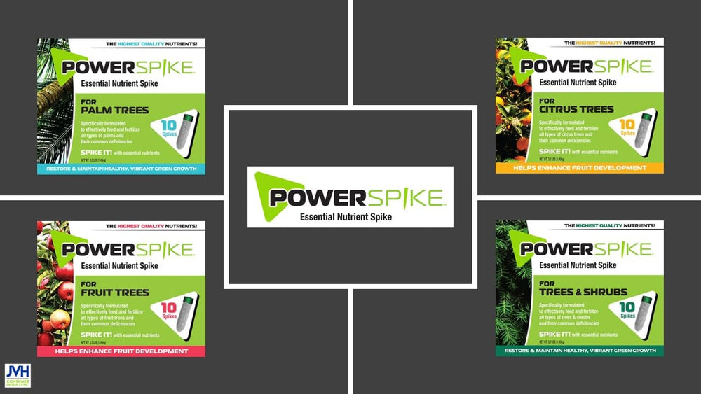 Label close-up on Power Spike showing micronutrient list for healthier fronds