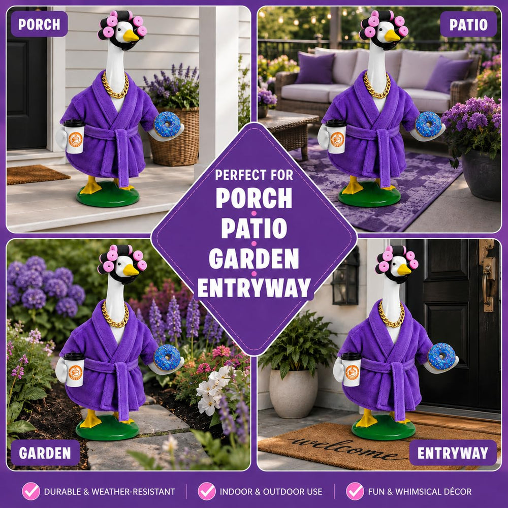 PRAXUL porch display showing whimsical lawn decor that attracts attention