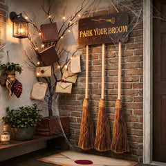 Preboun wooden parking sign front view showing clear text and rustic charm
