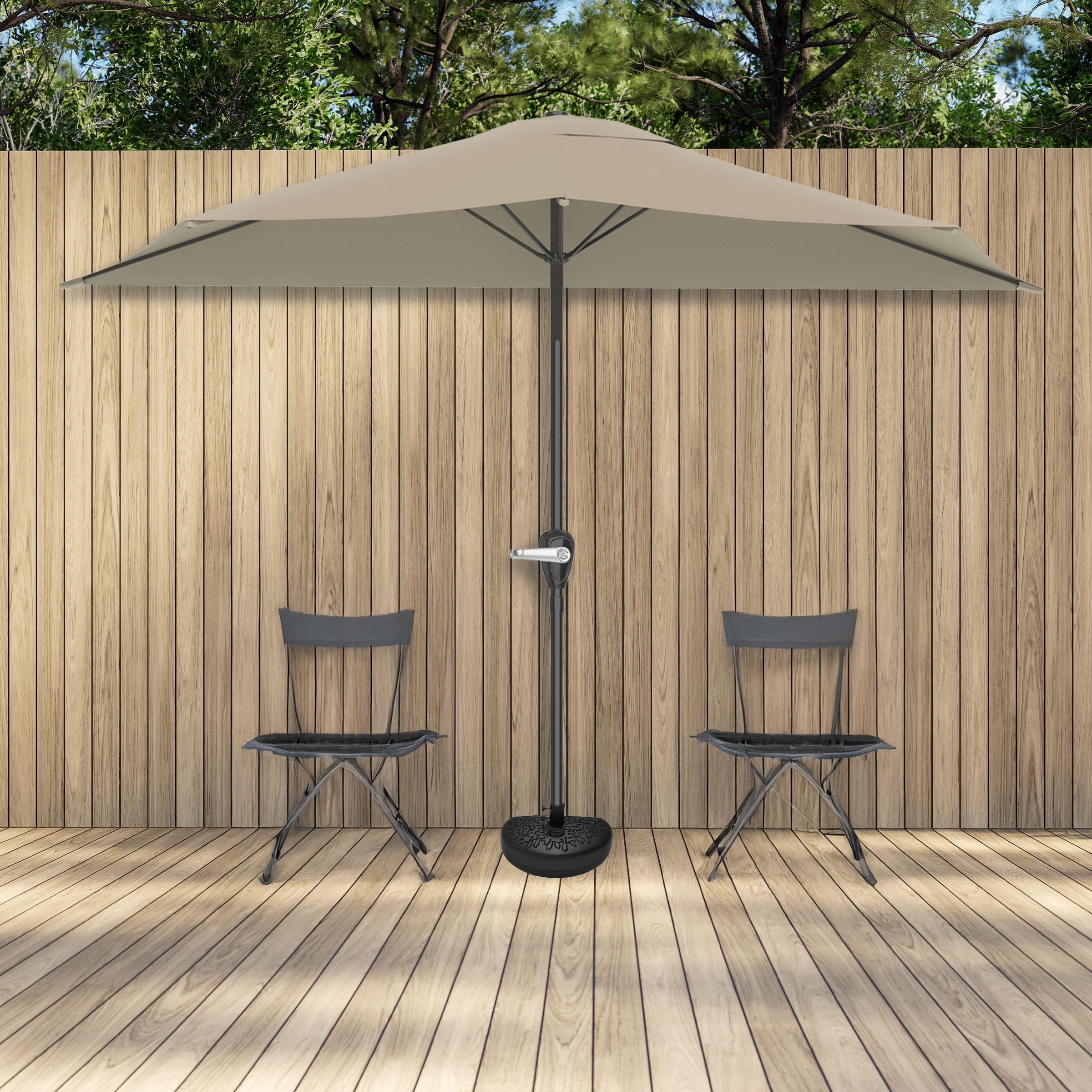 Pure Garden size comparison next to chair showing compact footprint