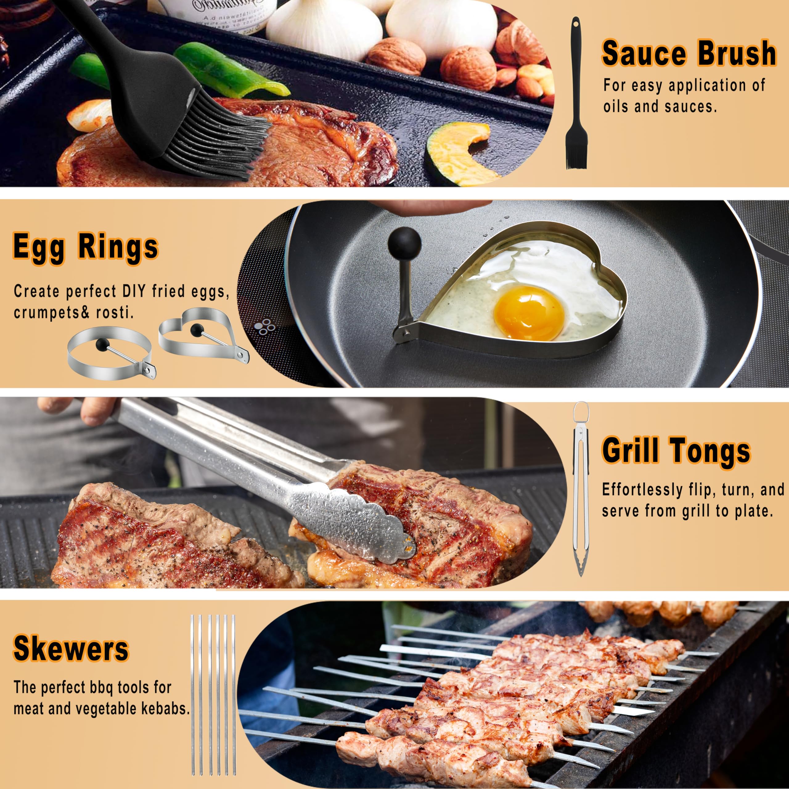 purechef storage bag open with tools neatly arranged for easy access