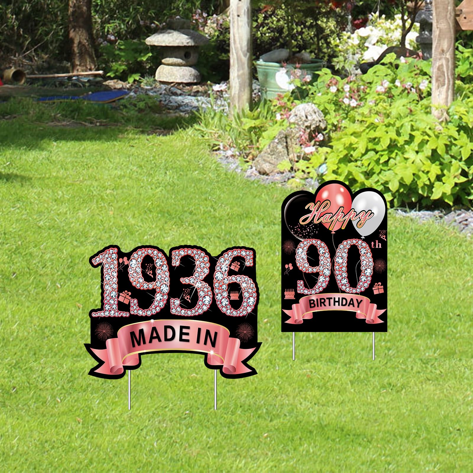 Puyruiv sign installed with stakes in ground for stable outdoor display