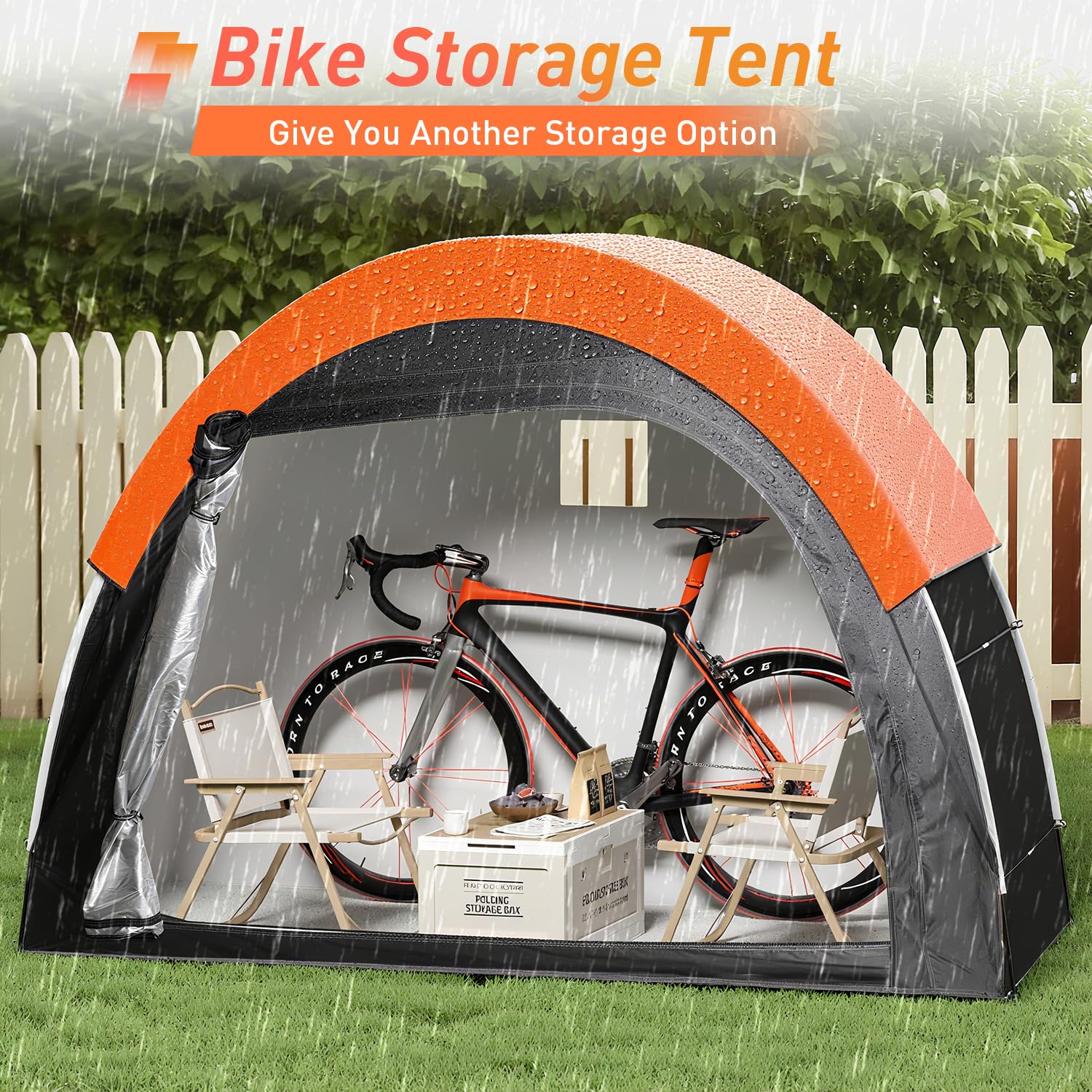 PZT backyard lifestyle setup showing easy outdoor storage convenience benefit