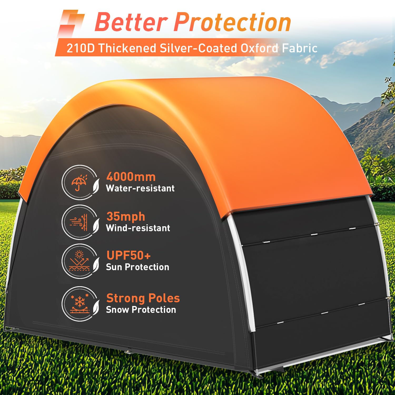 PZT two-way zipper with wind shield reducing water entry