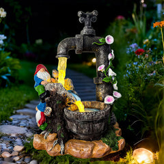 QCF gnome front view showing whimsical design and outdoor charm