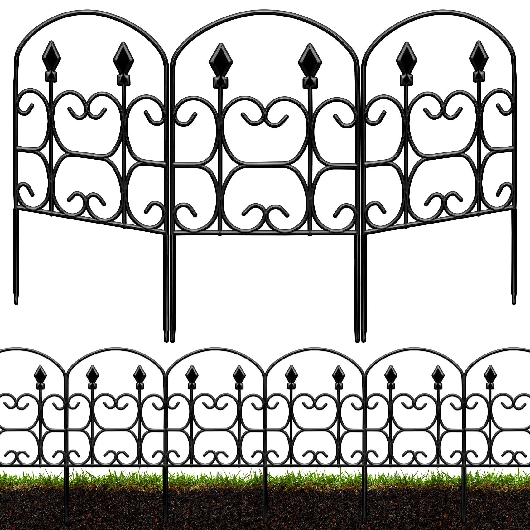 QIAOKAIYAN front view of decorative fence showing elegant arch and plant protection