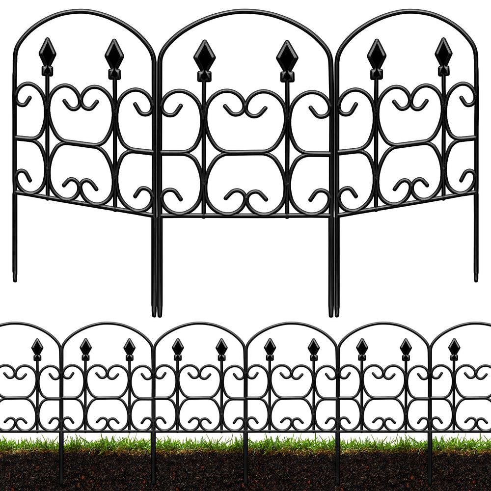 QIAOKAIYAN front view of decorative fence showing elegant arch and plant protection