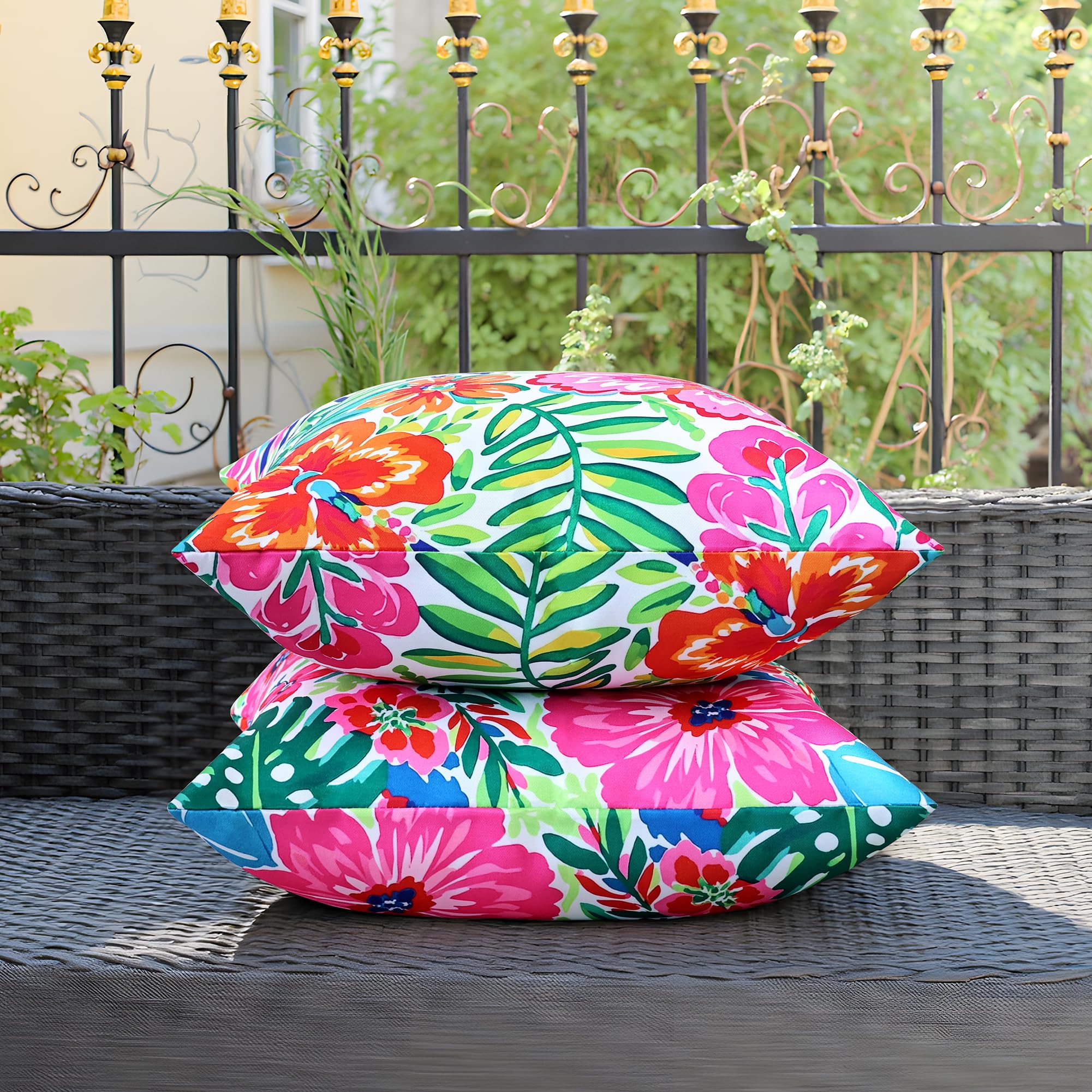 QoBexim 18x18 pillow laid on standard insert showing correct fit
