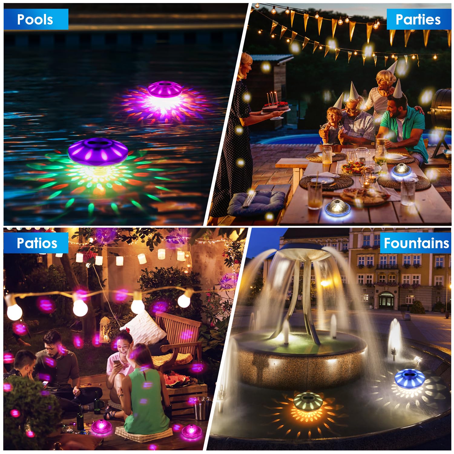 QOLNBY placed on outdoor table adding decorative mood lighting