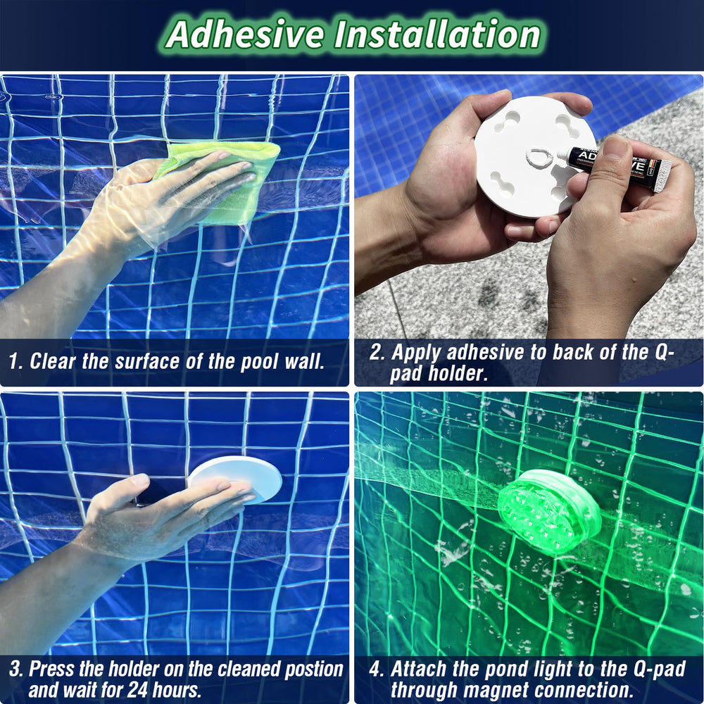 Qoolife suction cup installation on pool tile showing strong grip