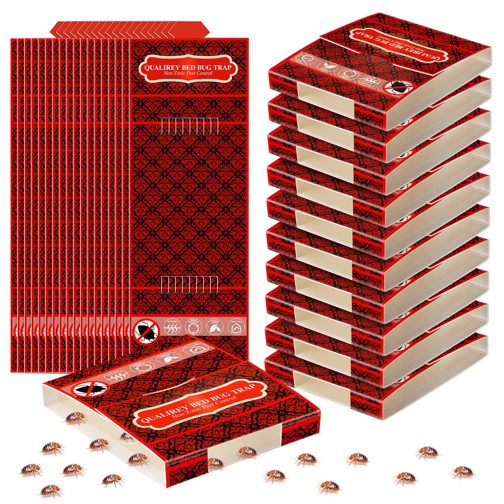 Qualirey pack front view showing red rectangle traps and count, clear product identification and benefit