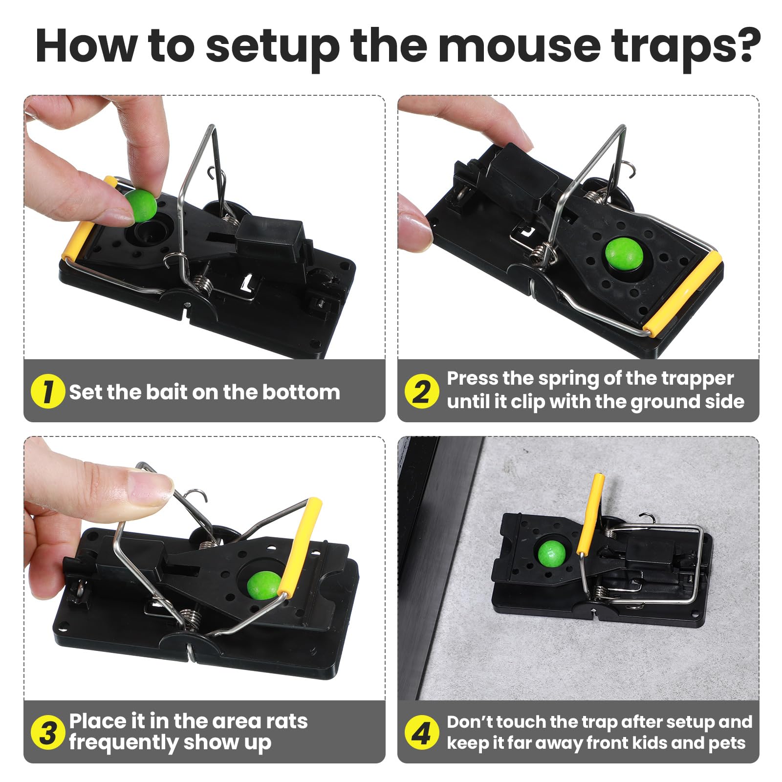 Qualirey trap set in a kitchen corner showing effective indoor placement benefit