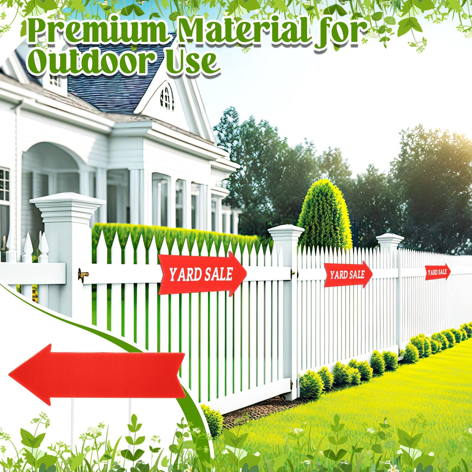 Queekay plastic stakes inserted into sign showing secure installation benefit