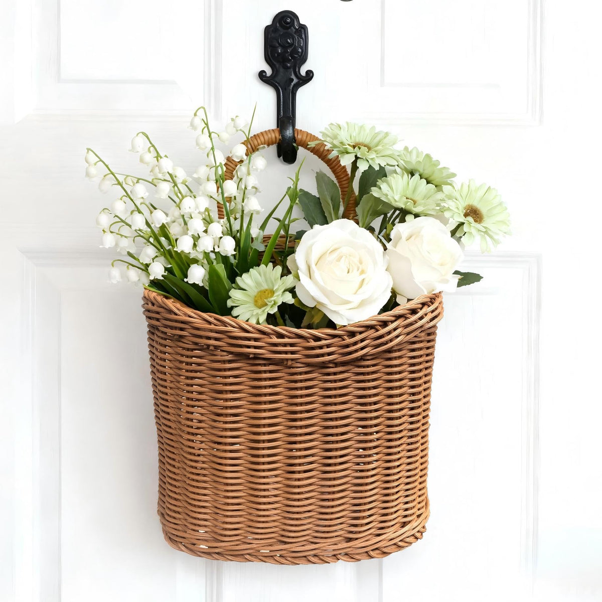 Quincry front view hanging basket showing rustic charm and easy installation