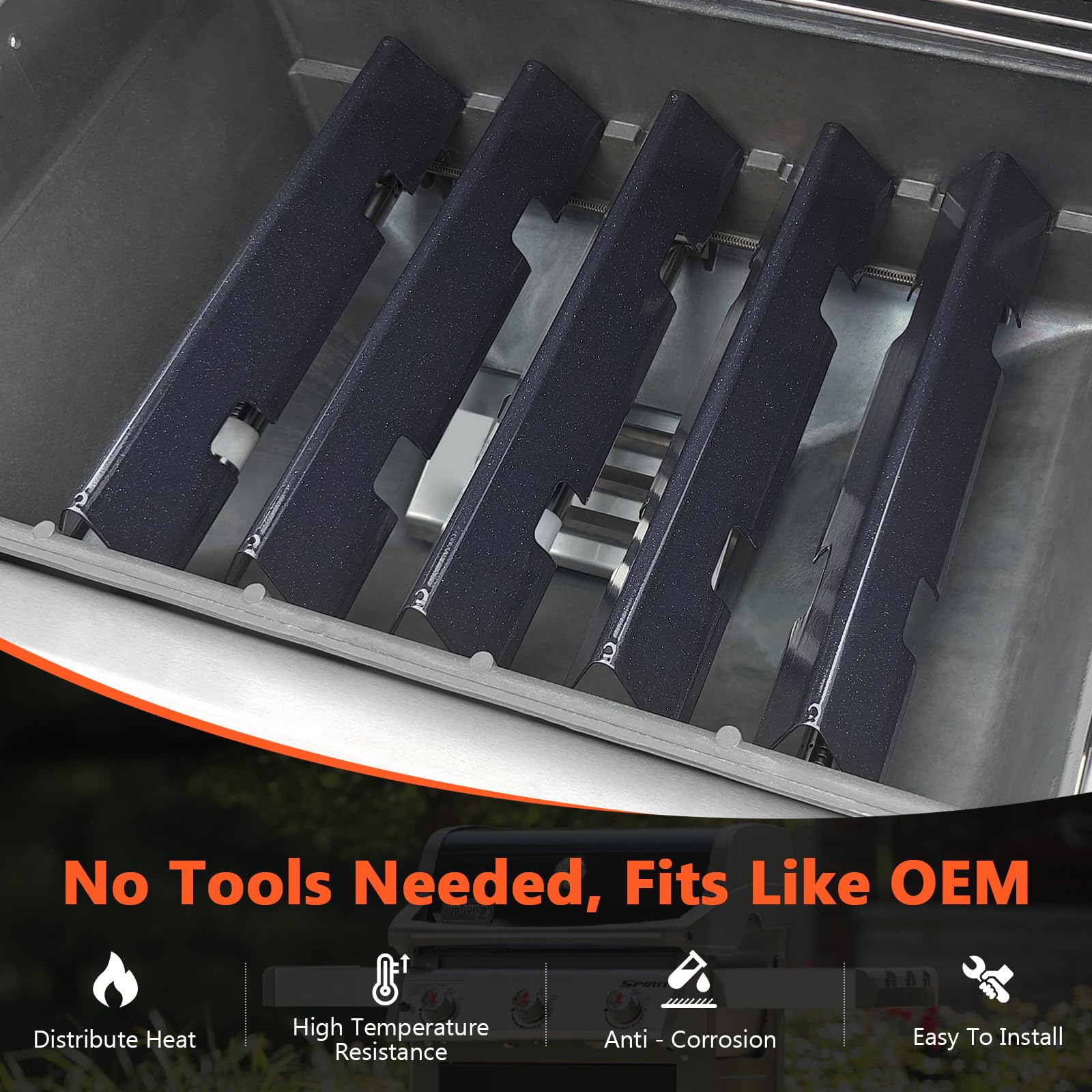 QuliMetal bars in use over grill flames showing enhanced flavor benefit