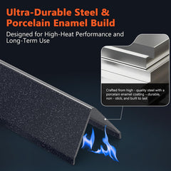 QuliMetal side profile of 15.3-inch flavorizer bar highlighting sturdy shape and heat control