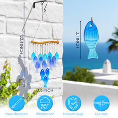 QZXYGY wind chime hanging from porch rail, creates inviting entrance ambiance