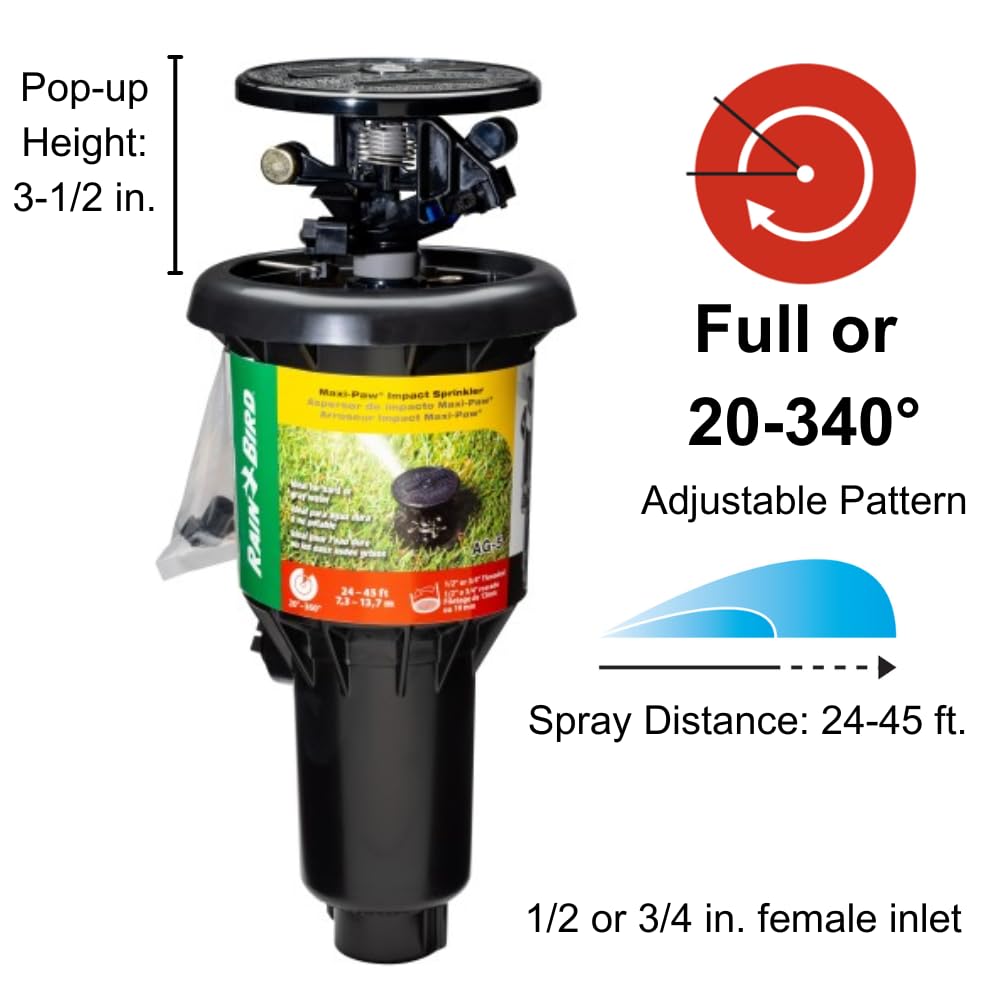 Rain Bird AG-5 color-coded nozzle set displayed, quick tool-free flow adjustment