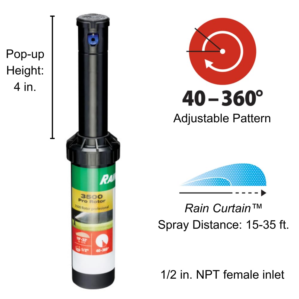 Rain Bird CP3504PC nozzle tree with six Rain Curtain tips for customizable flow and coverage
