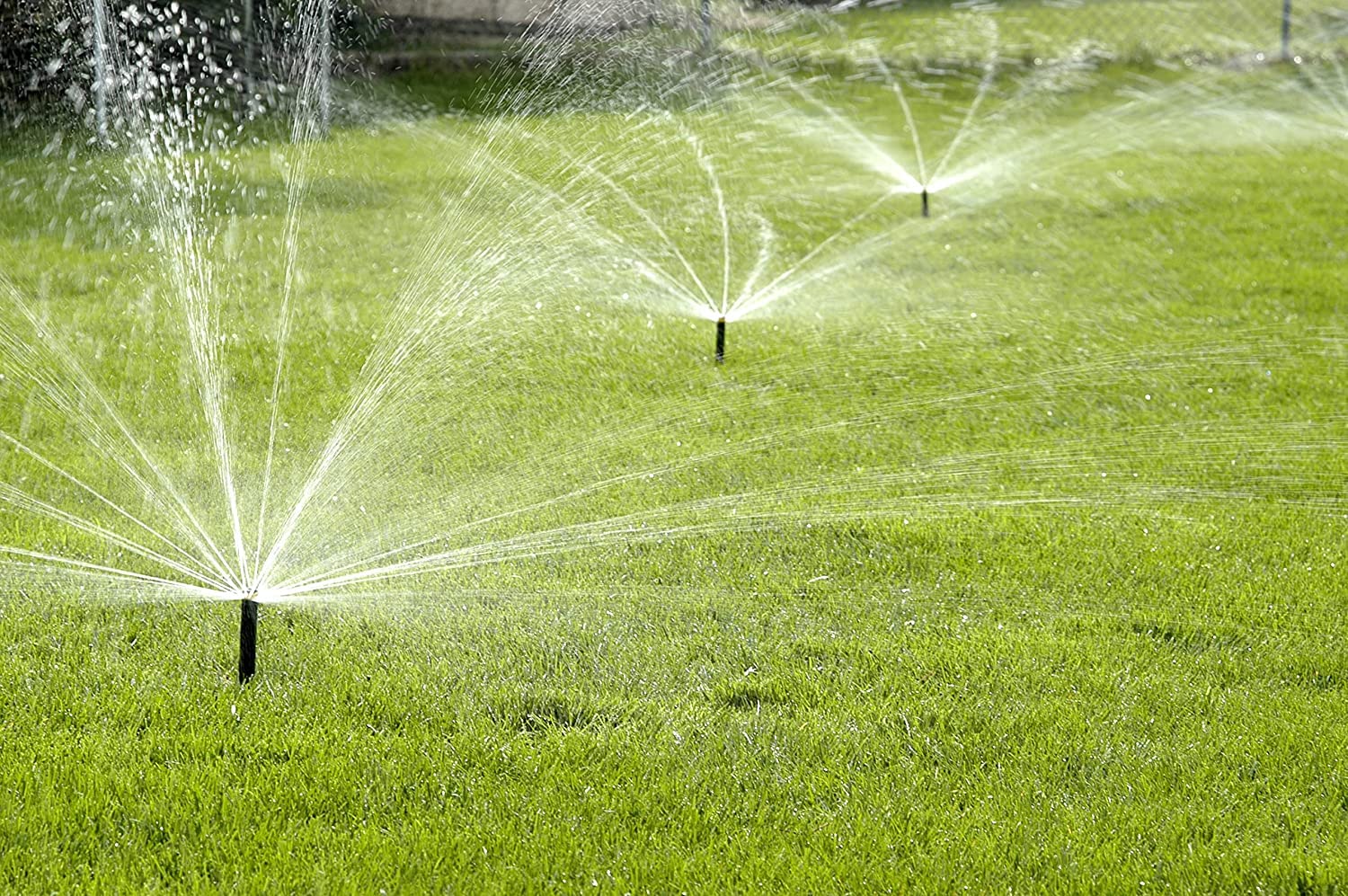 Rain Bird nozzle operating at low pressure showing reliable performance