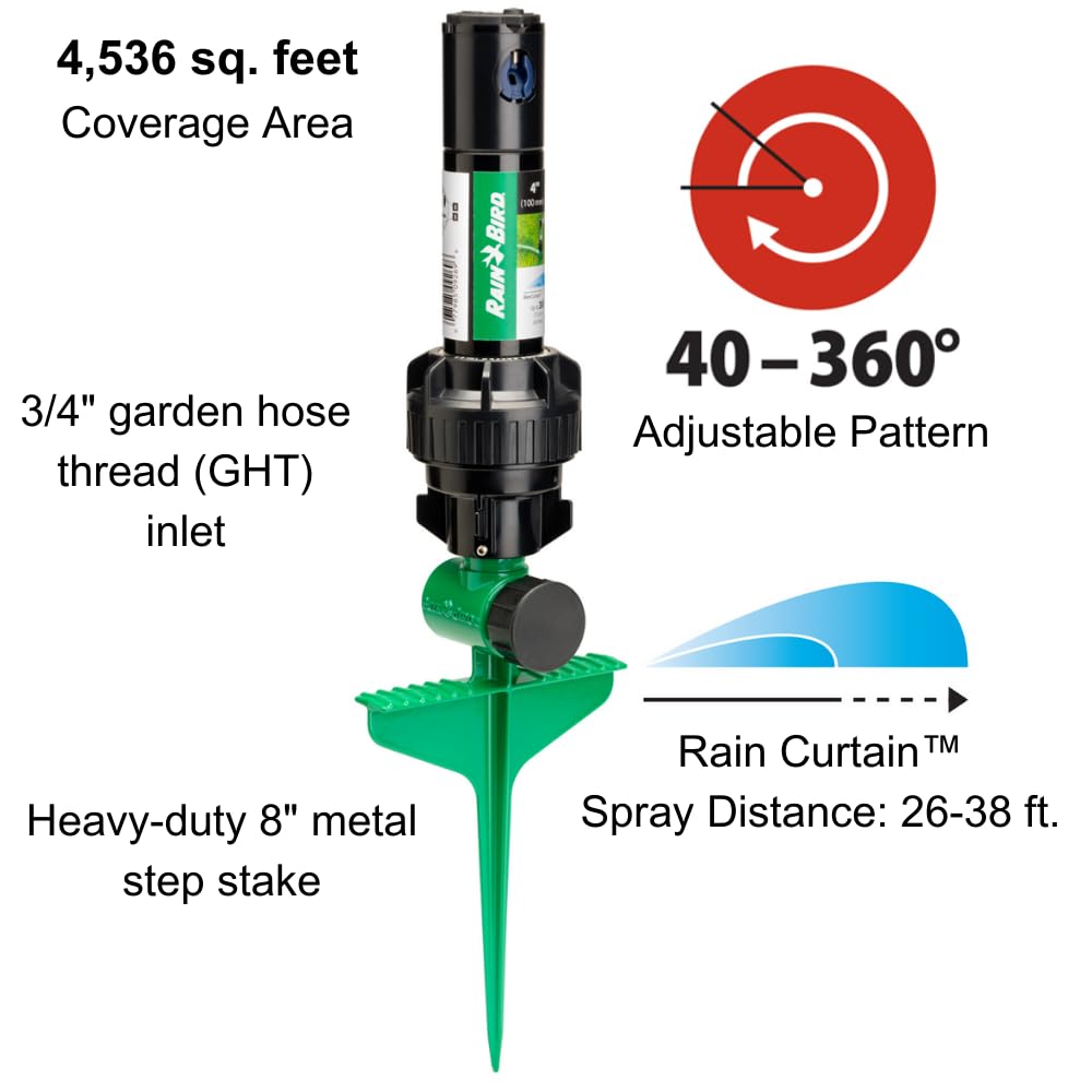 Rain Bird close-up of powder-coated metal stake for durable installation