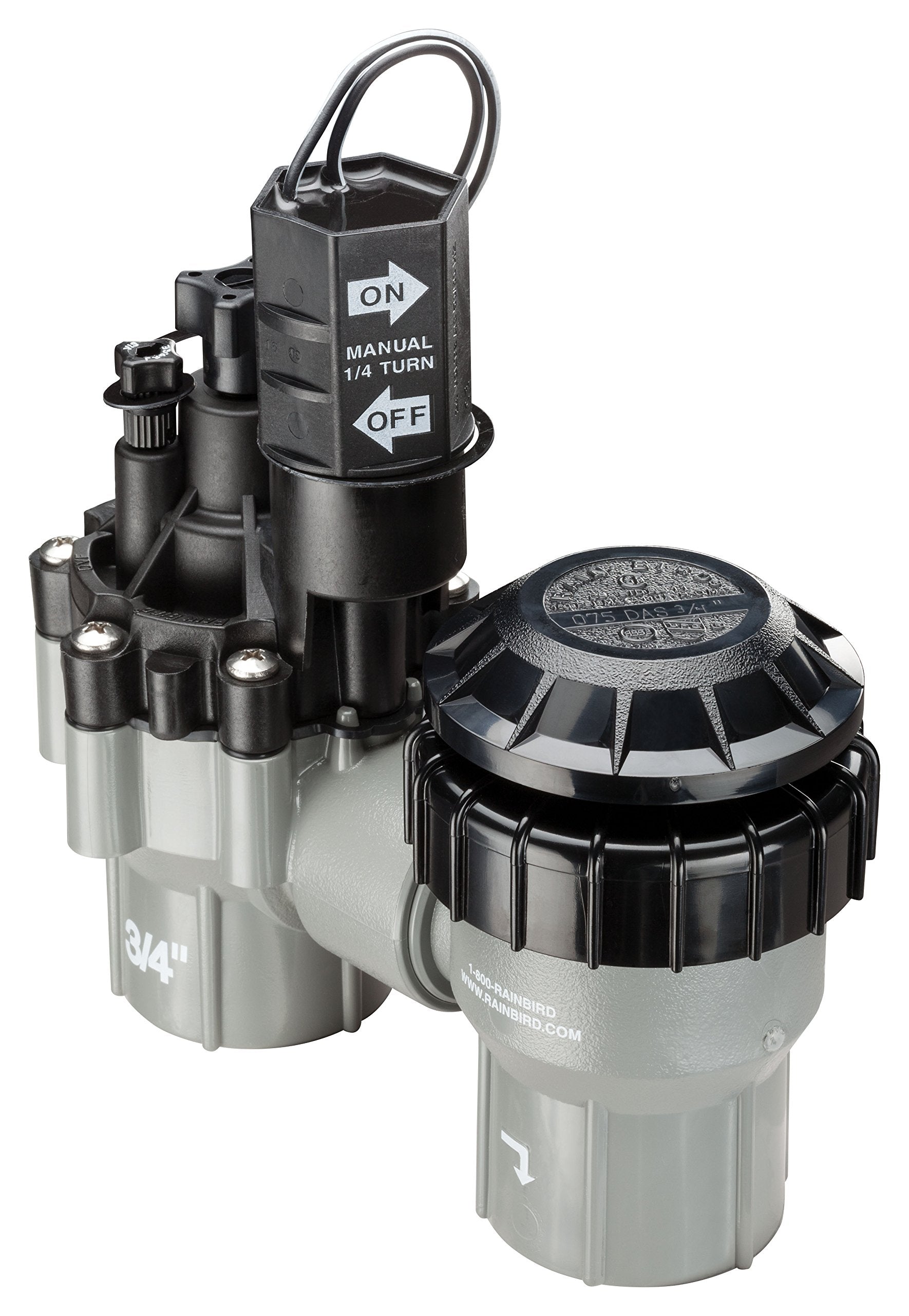 Rain Bird flow control knob close-up demonstrating easy adjustment for balanced sprinkler output