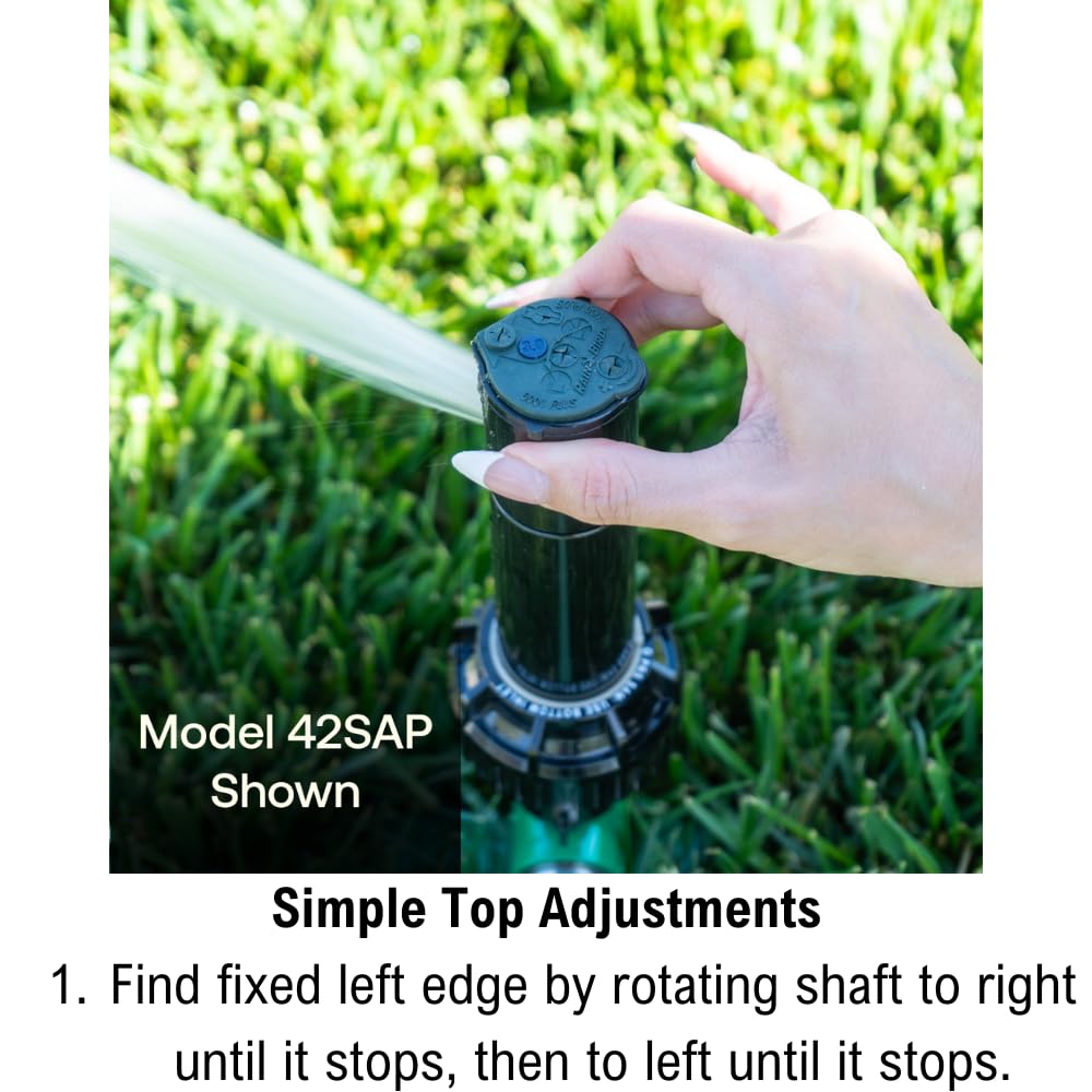 Rain Bird sprinkler creating wide consistent spray pattern for lawns