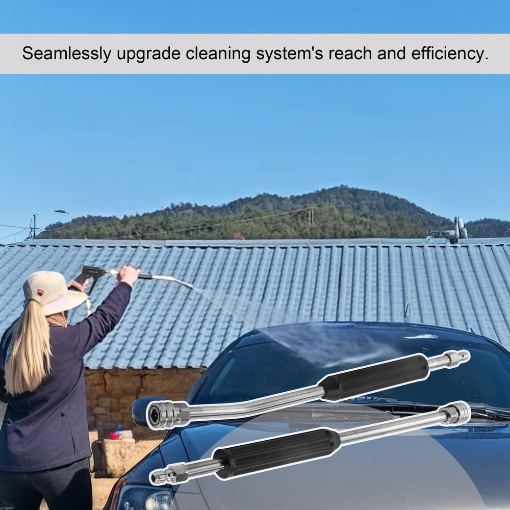 Raincovo wand beside ladder showing scale and safer ground-level cleaning