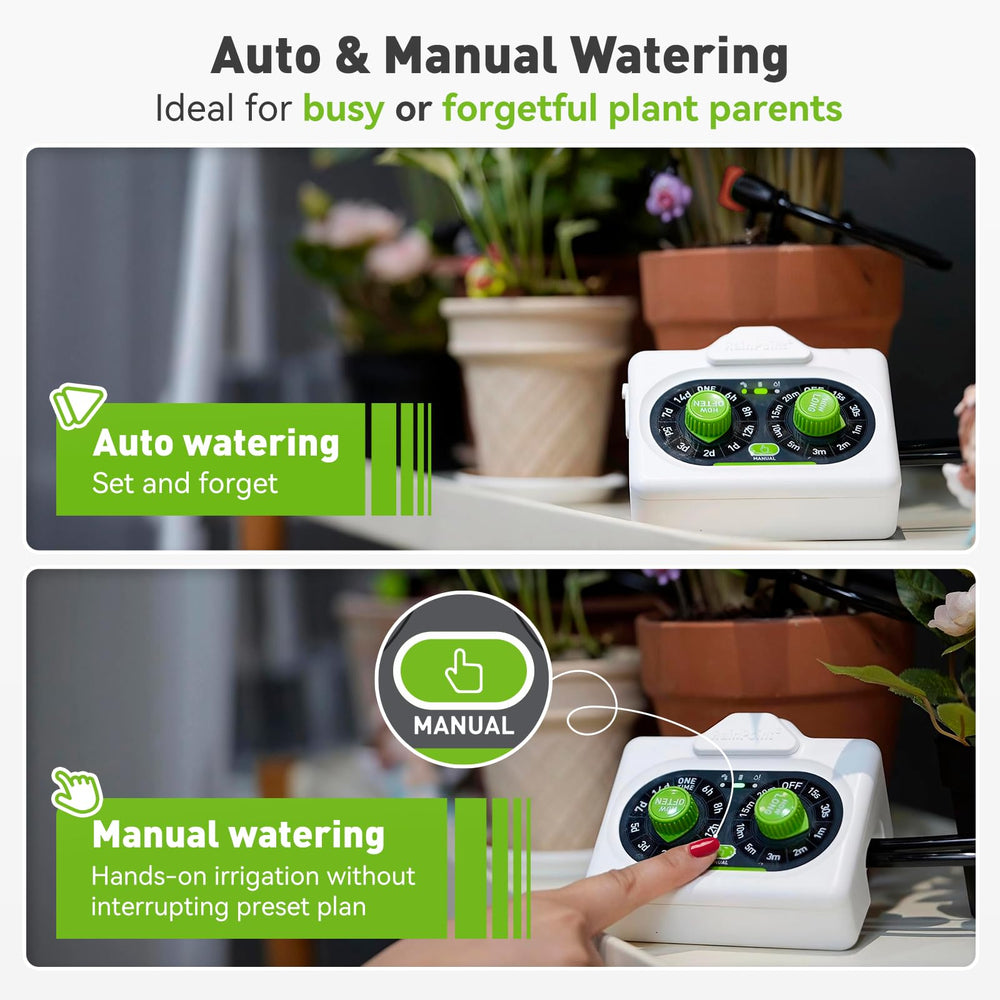RAINPOINT adjustable dripper detail demonstrating flow control for individual plant needs