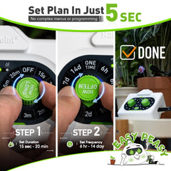RAINPOINT close-up of two control dials for fast scheduling and easy operation