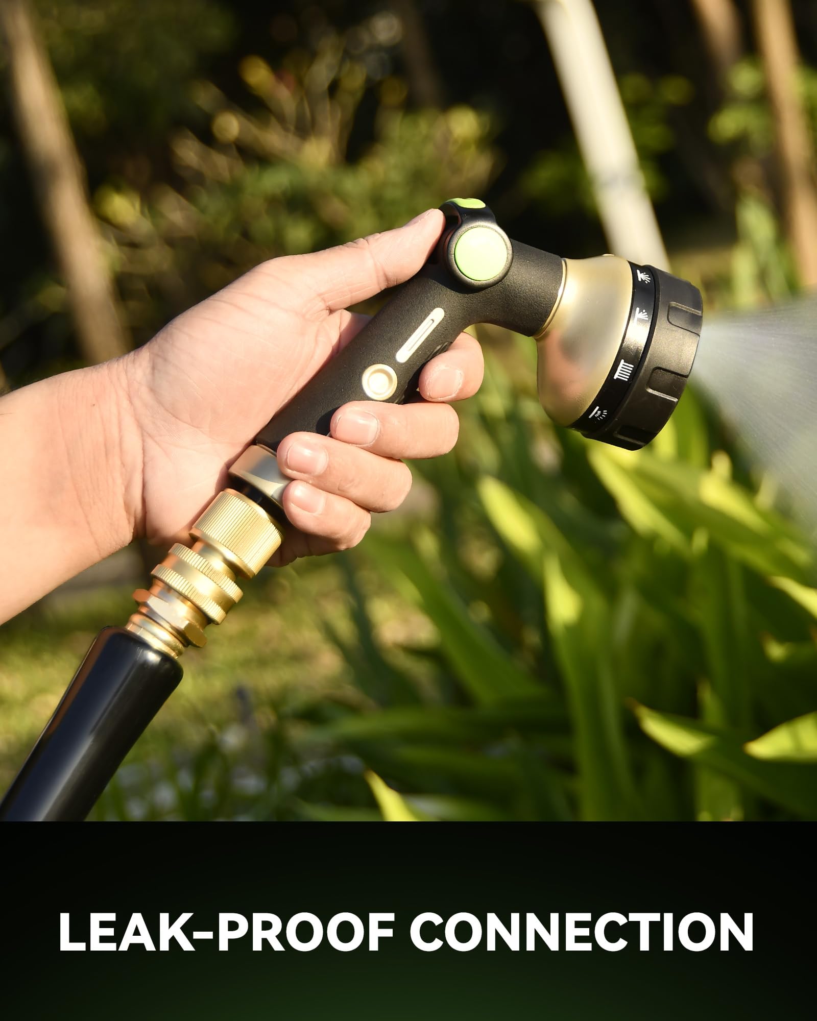 RAINPOINT adapter attached to sprinkler illustrating full-pressure water delivery