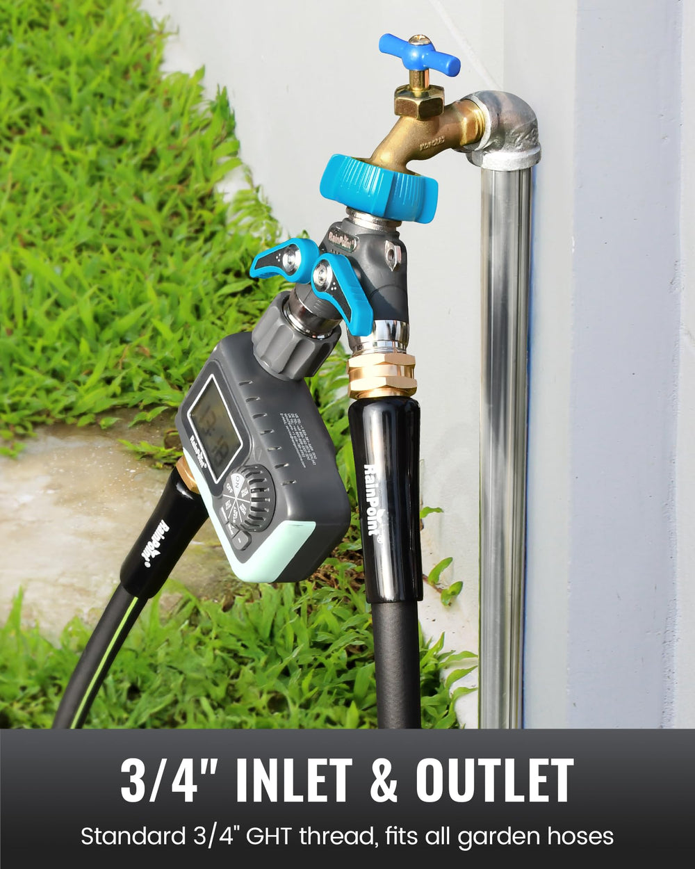 RAINPOINT held in hand to show compact size and weight for easy handling and installation