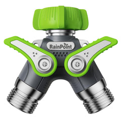 RAINPOINT front view showing dual outlets and shutoff handles for durable control
