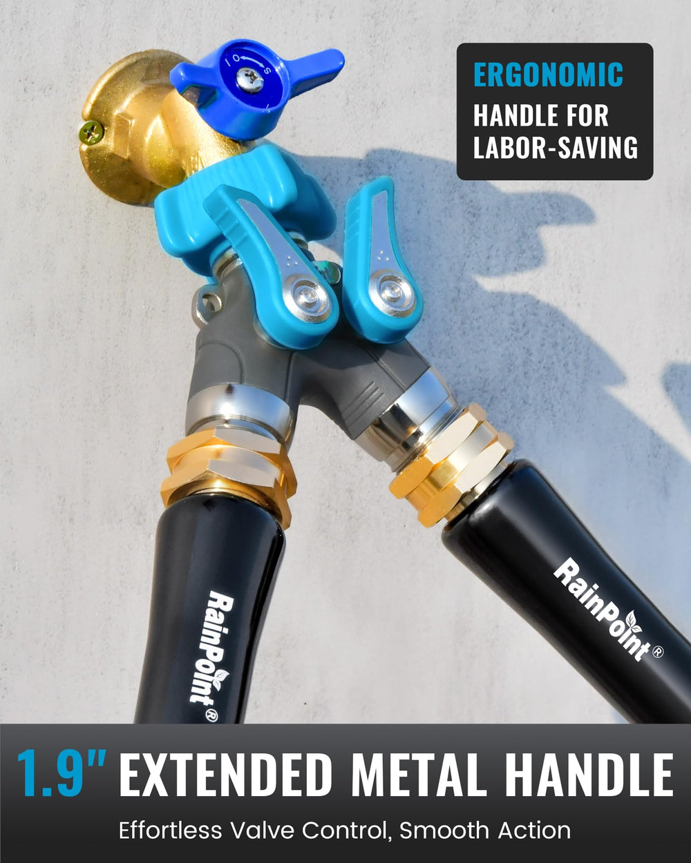 RAINPOINT stainless steel ball valve close-up illustrating durable internal mechanism for smooth flow control
