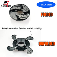 RANDDER folded compact base highlighting portability and space-saving design