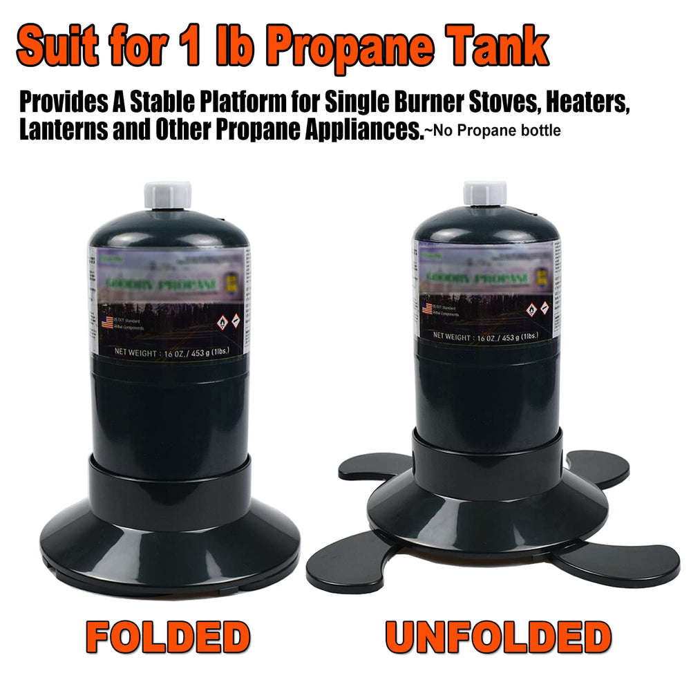 RANDDER base supporting a camping stove for safer outdoor cooking