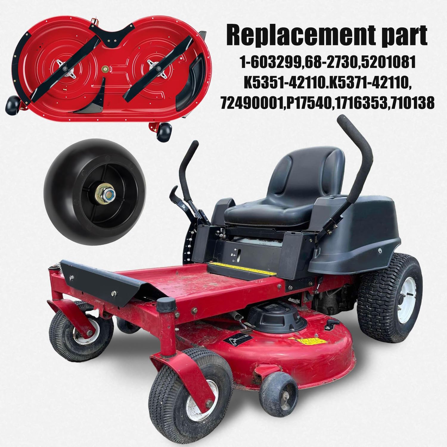 RANSOTO deck-mounted in use on mower demonstrating restored deck roll and stability