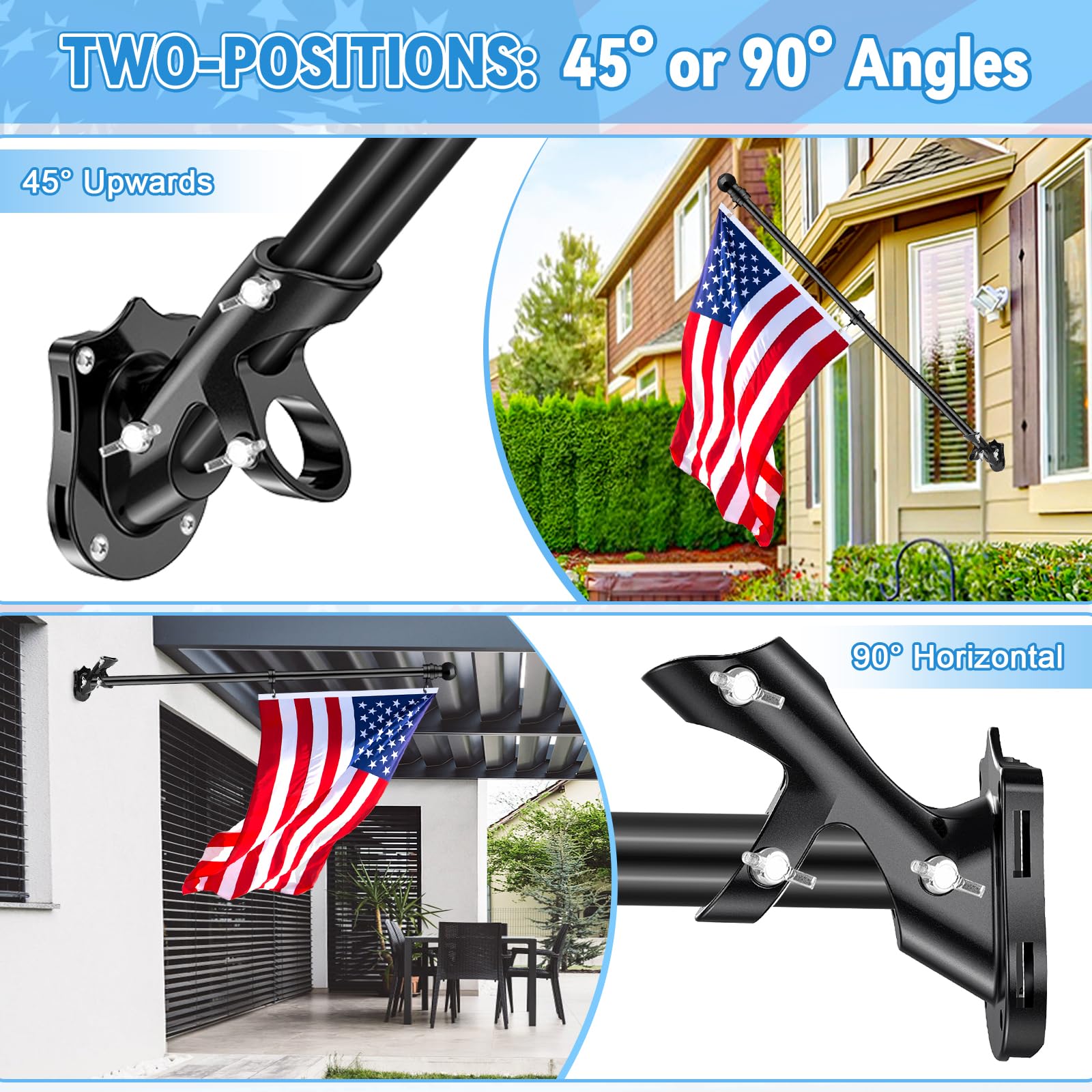 REERON showing 45° angle position for elevated flag visibility