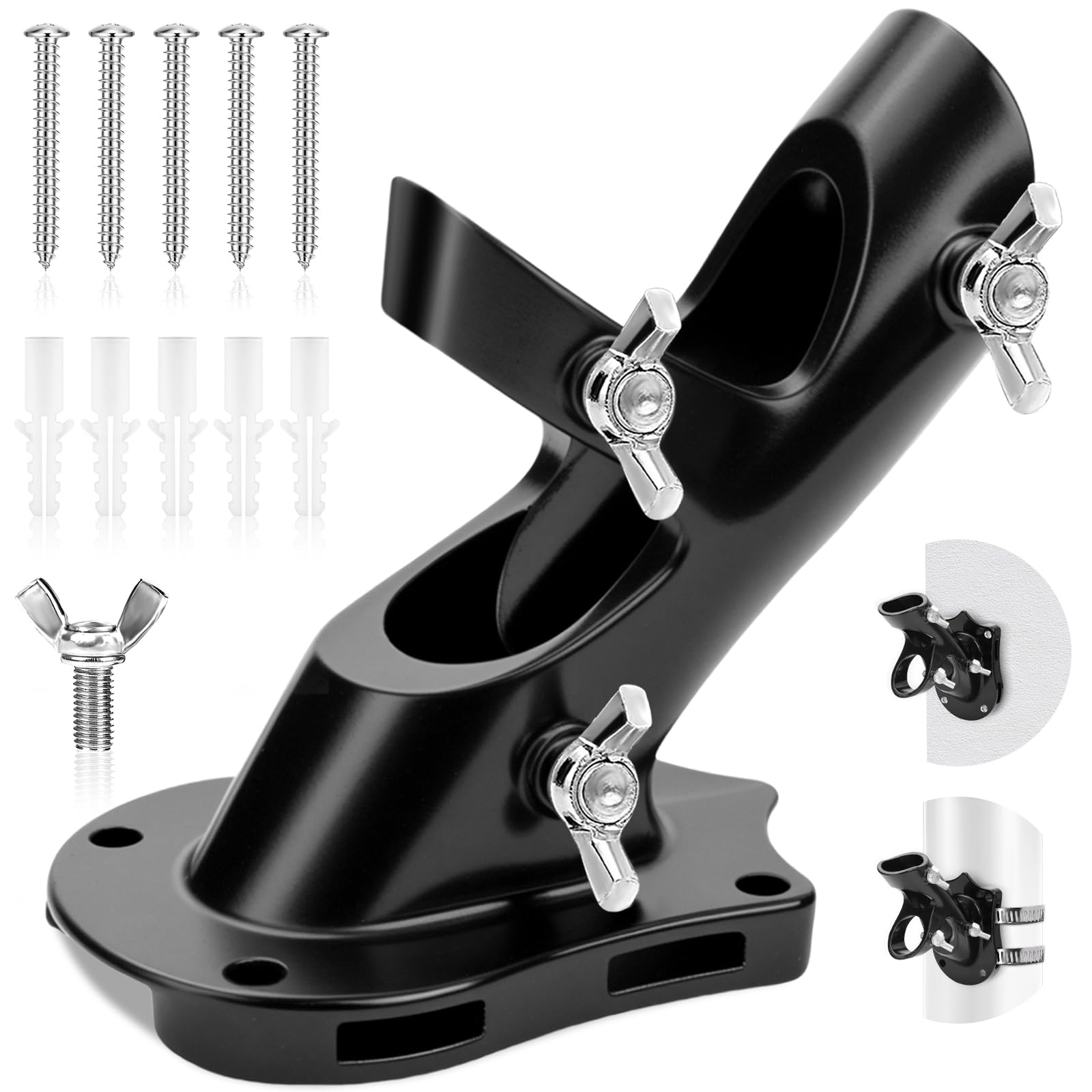 REERON flag pole holder front view showing sturdy mount and clean finish