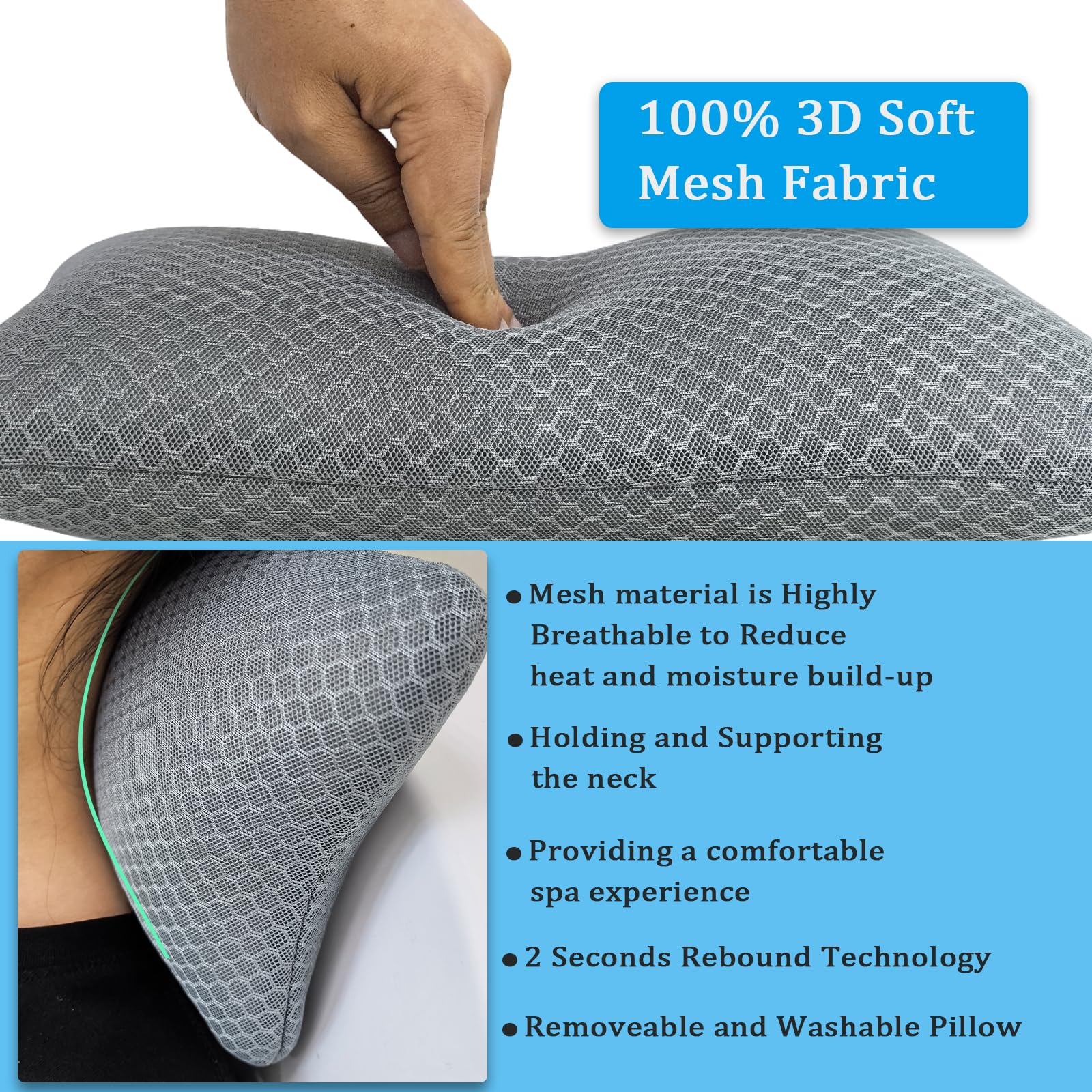 REEZEIVI close-up 3D mesh texture offering breathable comfort