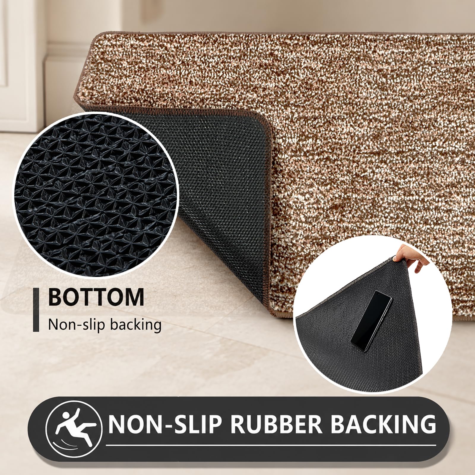 REFETONE non-slip TPR backing visible to show secure grip and safety
