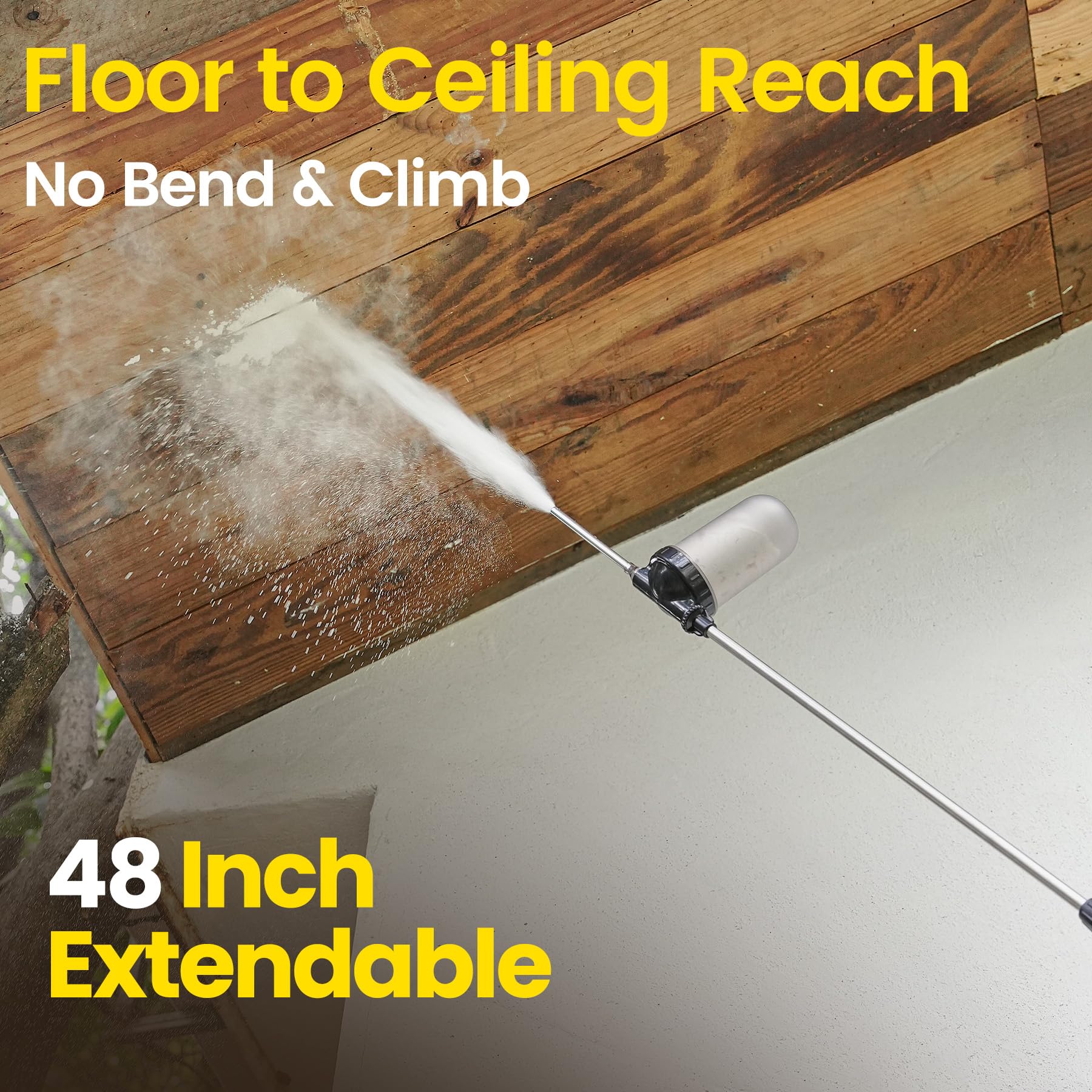 Relime extended 4-foot wand reaching roof edge for safer elevated dusting