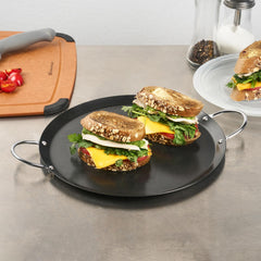 Restaurantware chrome handle detail offering secure grip and safe transport benefit