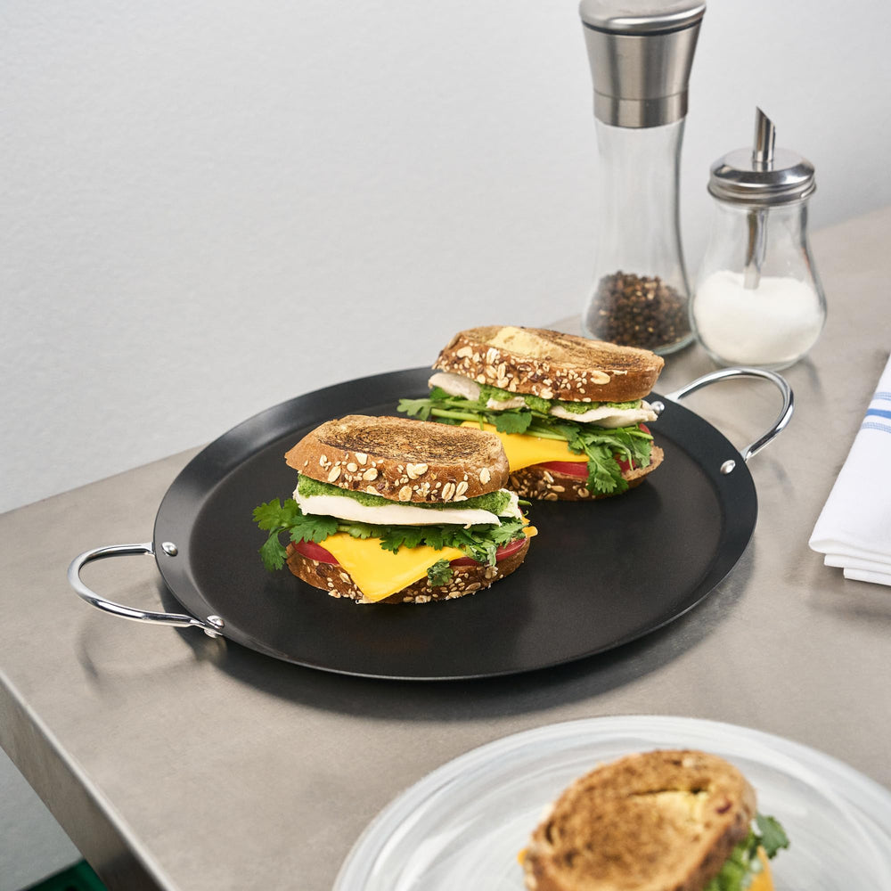 Restaurantware close texture and edge detail illustrating durable carbon steel construction