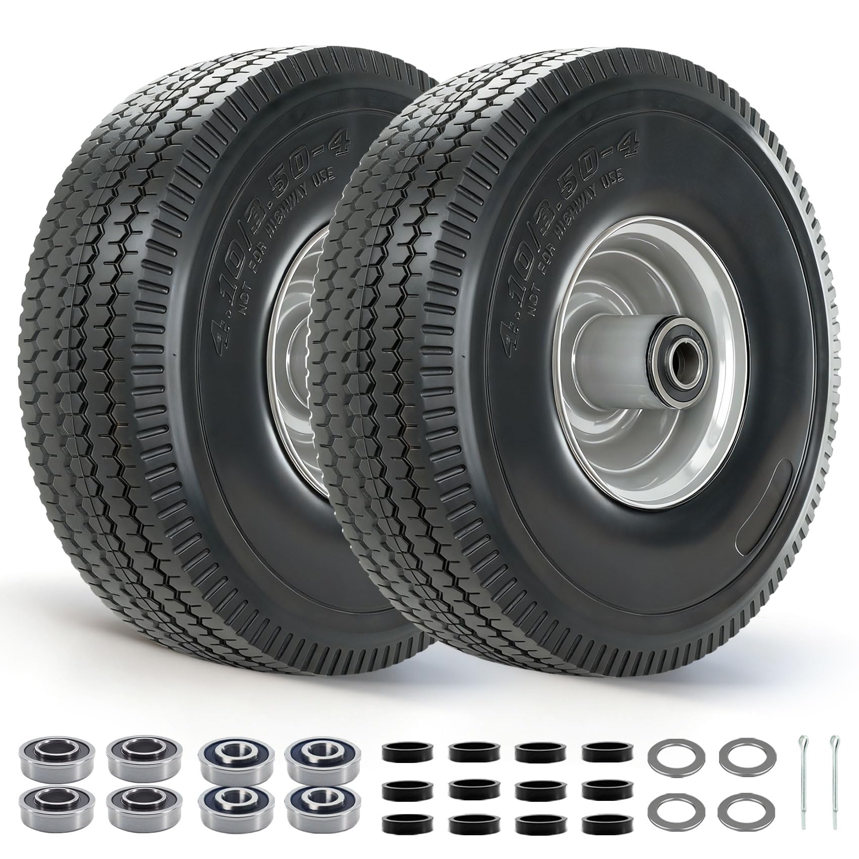 RETOTLA front view of 10-inch wheel showing durable rim and tire for reliable replacement