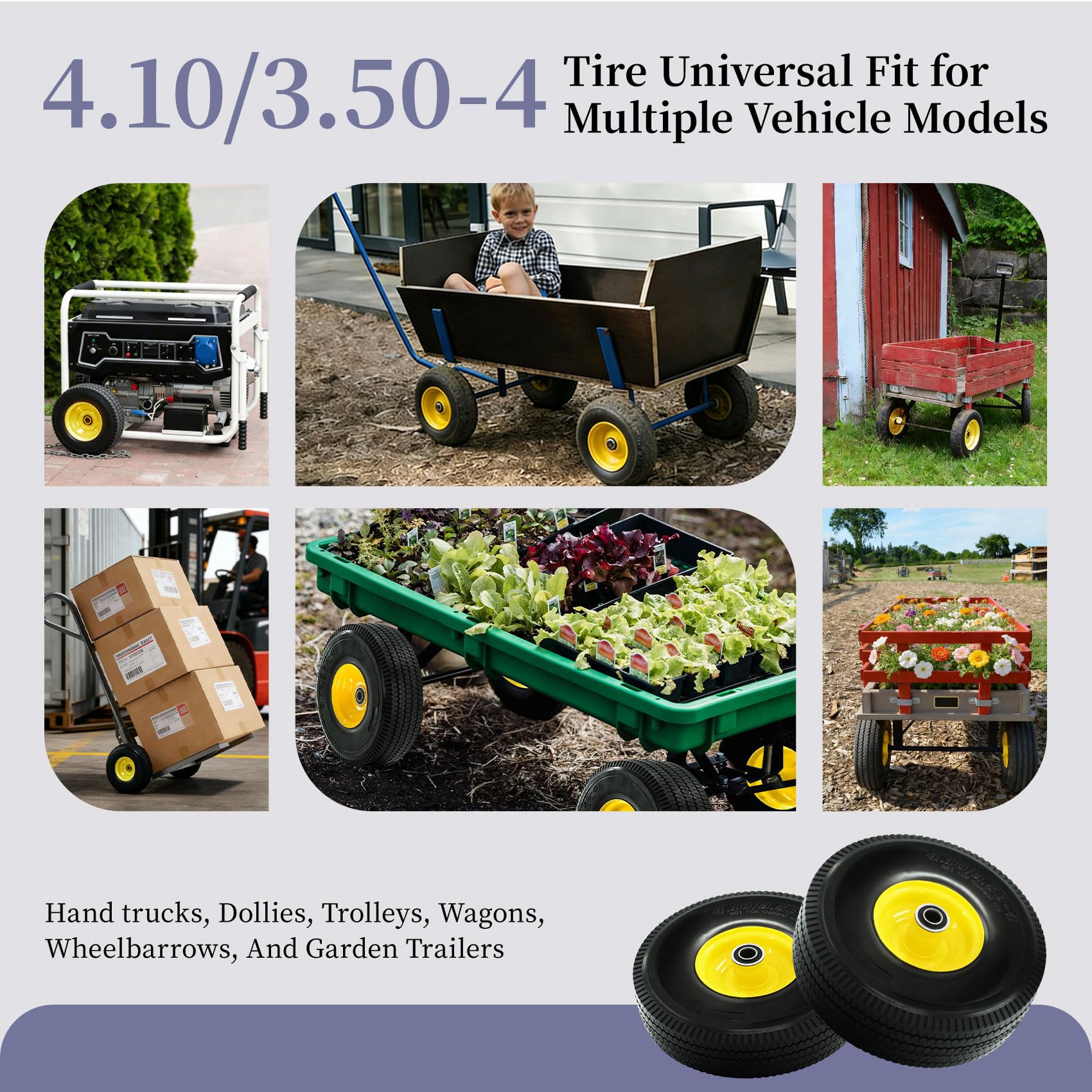 RETOTLA wheel installed on a wheelbarrow for reliable garden hauling