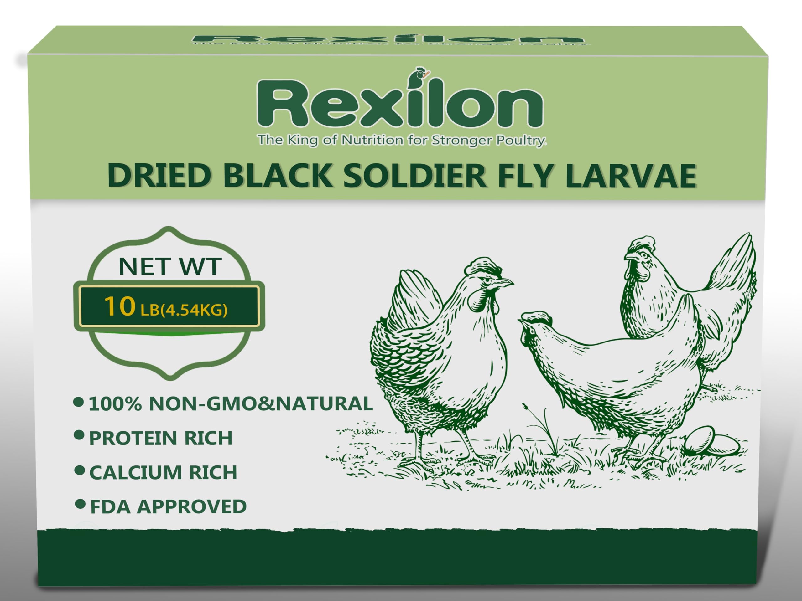 Rexilon front packaging 10lb bag showing product and easy storage benefit